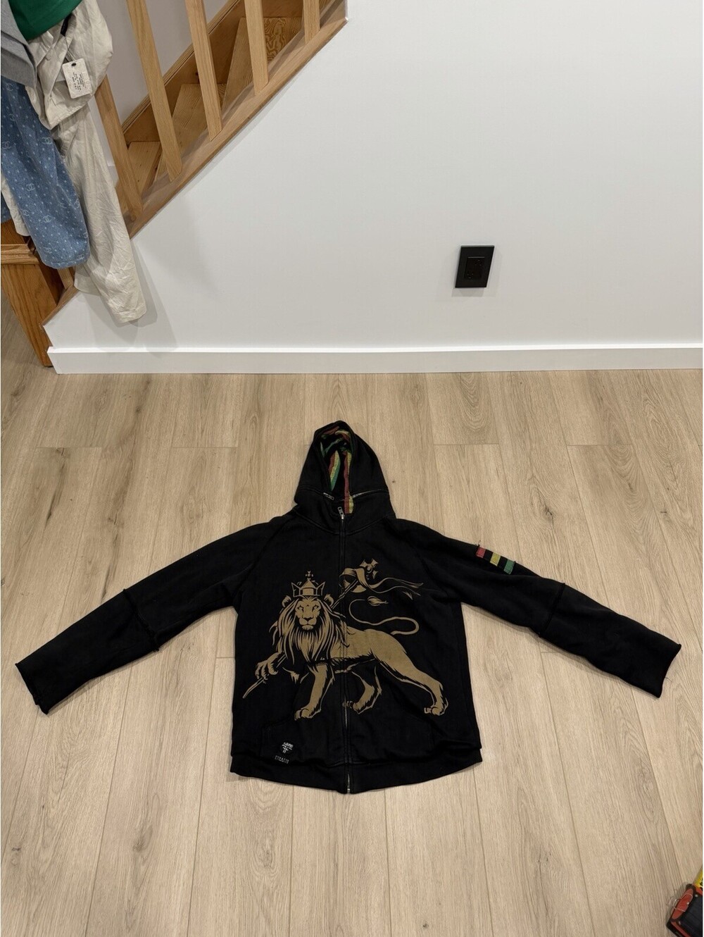 Vintage Fallen Skateboards Hoodie Tommy Sandoval Rasta Lion Size XL
